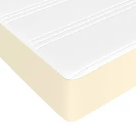 vidaXL Taschenfederkernmatratze Creme 100x200x20 cm Kunstleder