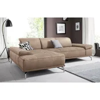 PLACES OF STYLE Ecksofa »Caluna L-Form«, mit Sitztiefen- und Kopfteilverstellung beige