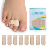 Promifun Hammerzehenglätter-Korrekturschiene – 8 Bandagen für gebrochene Zehen, orthopädischer Separator,Heilwickel-Zehenglätter für krumme Zehen, Hallux Valgus ausrichten (braun)