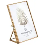 Atmosphera Fotorahmen Mood Metall und Glas goldfarben 10x15 cm 2 St.