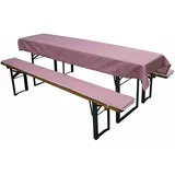 Siena Garden Sitzkissen 220 x 25 x 2 cm rot-weiß kariert 3-tlg.