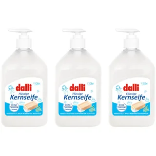 Dalli Flüssige Kernseife, 3x 500 ml parfümfrei seife Haut Pflegend universal (3er-Pack)