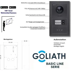 Goliath Intercom Goliath Basic Line 2-Draht Video-Türsprechanlage