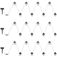 Nowa Solar Lichterkette Solarlampe LED Aussen Gartenlampe Flammeneffekt, Akku