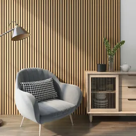 [neu.holz] Wandpaneel Vang Dunkelbraun 4 St. 120 x 60 cm
