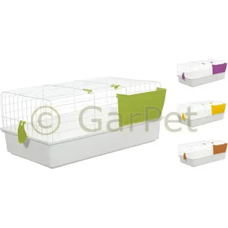 GarPet Kaninchenkäfig Kaninchenstall innen draußen Hasenkäfig Meerschweinchen Käfig Hasenstall Heuraufe Kleintierkäfig