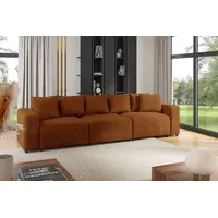 Sofa Designersofa Bigsofa MEGAN 3-Sitzer in Stoff Poso Rostbraun