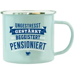 H&H Echter Kerl Emaille-Becher Im Ruhestand