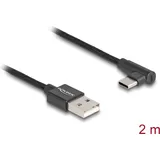 DeLock USB 2.0 Kabel, Stecker - USB-C Stecker - Schwarz