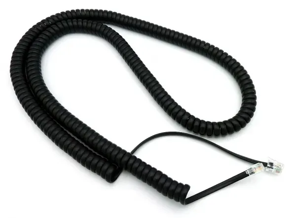 Hörerschnur Handapparateschnur Premium-Qualität 60cm schwarz NEU