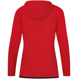 Jako Damen Trainingsjacke Challenge mit Kapuze, rot/schwarz, 38