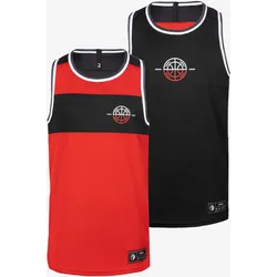 Kinder Basketball Trikot - T500R rot/schwarz, rot|schwarz, Gr. 128  - 8 Jahre