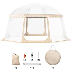 VEVOR Pop-Up-Pavillon Camping Kuppel Bubble Zelt 12-15 Personen 4,5x4,5x2,4m