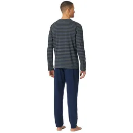 SCHIESSER Pyjama in Blau/Grau M