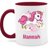 Tasse Tassen 325ml - Einhorn Name I Unicorn I Einhörner - 325 ml - Bordeauxrot - personalisierte geschenke einhörnern personlisierte einhorntassen und tasse+personalisiert motiv wunschname sachen