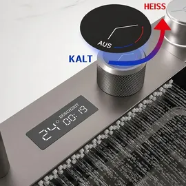 faizee home Küchenspüle Nano Innovative Küchenspüle Graphit 75 x 46 cm mit Armatur - Schwarz