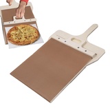 Supatmul Sliding Pizza Peel, Verschiebbarer Pizzaschieber mit Griff, Professioneller Antihaftbeschichteter Schiebe Pizzaschaufel mit Loch zum Aufhängen, PizzaspatelPaddel