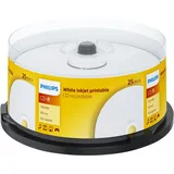 Philips CD-R Rohlinge bedruckbar (700 MB / 80 Minuten, 52x 25er Spindel, Printable)