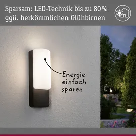 Paulmann Außenwandleuchte Aluminium 93x77mm 8,5W 560lm IP44 Anthrazit
