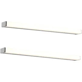 Trio LED Badezimmer Wandleuchten 2er Set in Chrom - Spiegelleuchten, Breite 80cm Spiegelleuchte seitlich - Badlampen