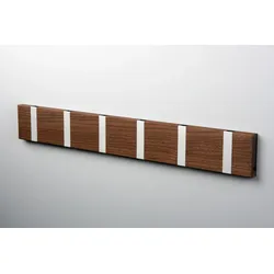 LoCa Knax 6 Wandgarderobe Walnuss geölt, Haken grau | Walnuss, Haken grau