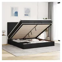 VidaXL Ottoman-Bett mit Matratze Schwarz 180x200 cm Stoff