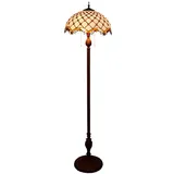 GDLight Tiffany-Stil Barock Stehlampen, 16-Zoll-Weinlese handgemachte Glasmalerei Stehleuchte Glasperlen Leselampe für Wohnzimmer Schlafzimmer Arbeitszimmer, E27