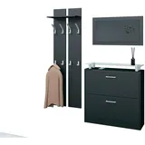 borchardt Möbel Garderoben-Set »Finn«, (Set, 3 St.), mit Glasablage, schwarz