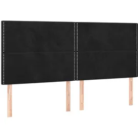 vidaXL Boxspringbett mit Matratze Schwarz 180x200 cm Samt