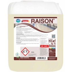 RAISON hochwirksamer Grundreiniger, Geruchloser Fußbodenreiniger zur Entfernung mehrschichtiger Polymere und Wachse, 10 Liter - Kanister