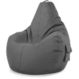 Green Bean Sitzsack mit Rückenlehne "Cozy" 80x70x90cm - Gaming Chair mit 230L Füllung - Bean Bag Lounge Chair Sitzhocker Relax-Sessel Gamer Gamingstuhl Grau