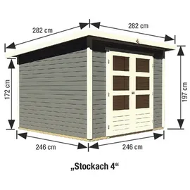 Woodfeeling Stockach 4 2,42 x 2,42 m natur