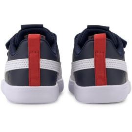 Puma Courtflex V2 V Inf Sneaker, Blau Peacoat High Risk Red, 21