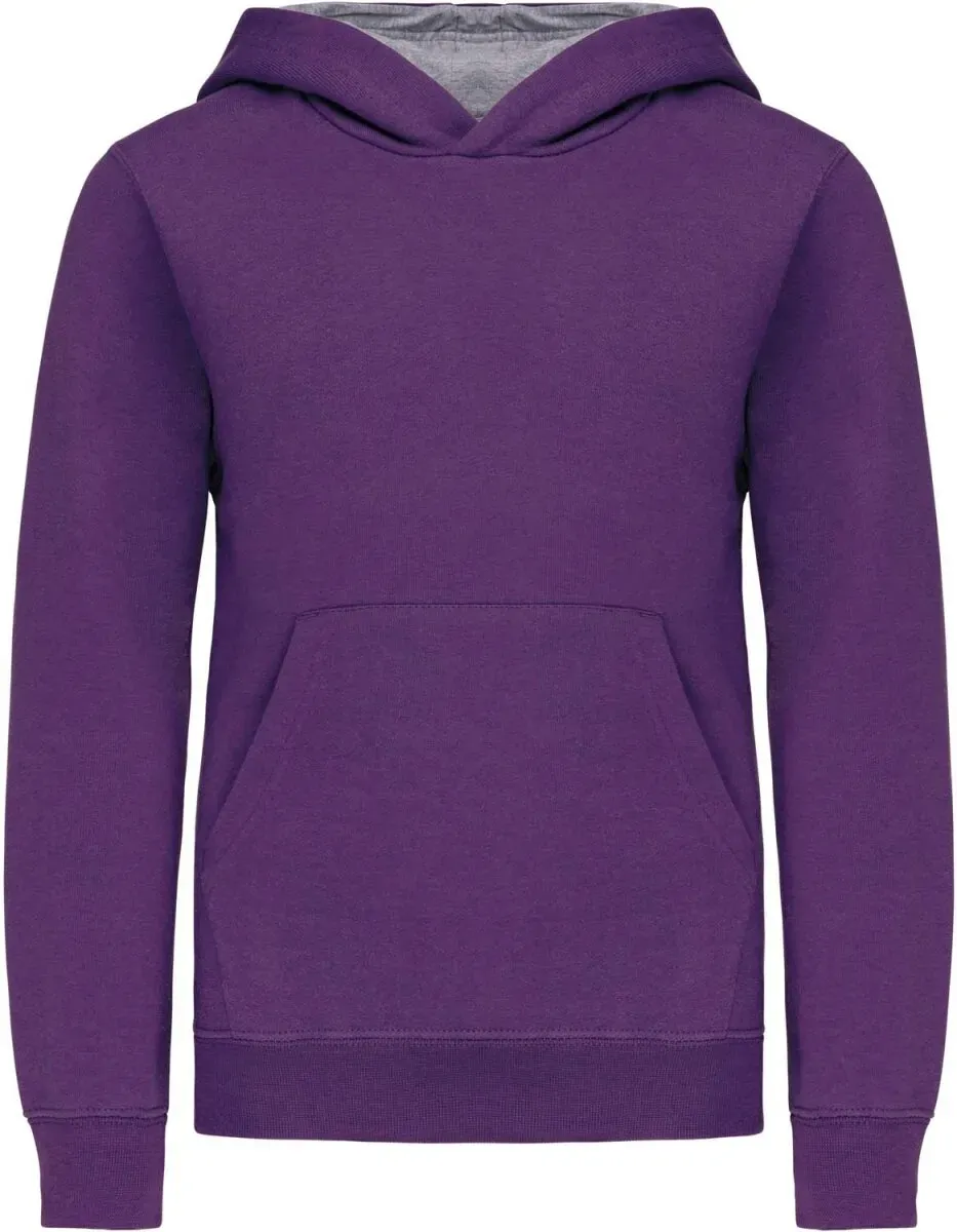 Kariban Kinder Kontrast Kapuzen Sweater Hoodie K453 purple/oxford grey 8/10