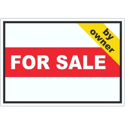For Sale by owner Aufkleber mit Text Werbeaufkleber A5 (148x210mm)