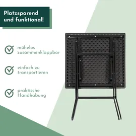 Lemodo Klapptisch 62 x 62 x 10 cm Schwarz
