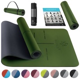 KESSER KESSER® Gymnastikmatte mit Tragegurt rutschfest TPE Yogamatte Gepolstert & rutschfest Fitnessmatte , 183 x 61 Trainingsmatte für Fitness Sportmatte, Pilates & Gymnastik Workout extradick