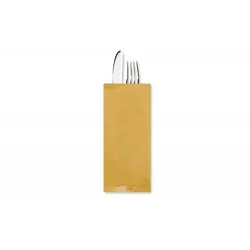 Schachtel mit 800 einfachen Besteckhalter-Papierumschlägen 11x25 Öko-Naturfarbe mit Serviette