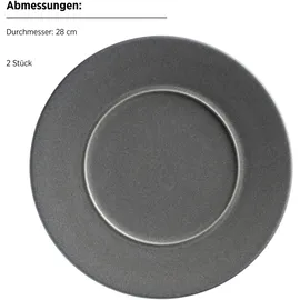 Mäser Unico, Geschirr Set für 2 Personen, Steinzeug, anthrazit