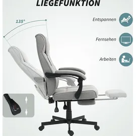 Homcom Chefsessel Kunstleder Grau
