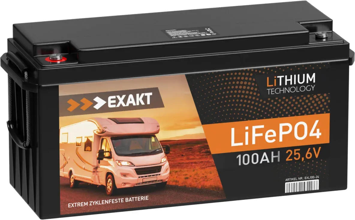 EXAKT LiFePO4 Batterie 100Ah 24V Lithium Batterie