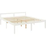 vidaXL Seniorenbett Weiß 180x200 cm Massivholz Kiefer