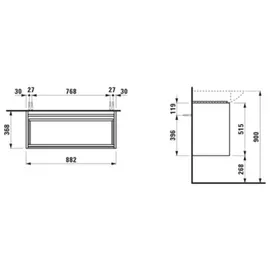 Laufen Waschtischunterschrank 2 Schubladen 88 x 37 x 51,5 cm Weiß Matt
