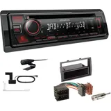 Kenwood KDC-BT450DAB 1-DIN DAB Autoradio Bluetooth CD USB AUX Einbauset passend für FIAT Ducato 2006-2011 schwarz