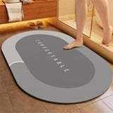 Super SaugfäHige Bodenmatte 50x80cm Schnelltrocknende Badezimmerteppich, Badematten Badteppiche Rutschfest Waschbar, Stone Bath Mat Badezimmermatte Badezimmer Badezimmer Teppich Bad Badeteppich Beige