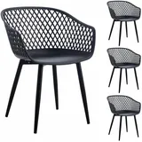 Idimex Madeira Gartenstuhl 80 x 57 x 0 cm schwarz 4 St.