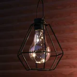 MARELIDA LED Solar Hängeleuchte eckig - Laterne - 3 warmweiße LED - H: 14,5cm - Dämmerungssensor - schwarz