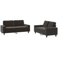 VidaXL 2-tlg. Sofagarnitur Schwarz Stoff