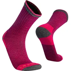 Alpaka Merino Wandersocken: CORDILLERA Gepolsterte Trekking Thermosocken Unisex. violett S (34-37)