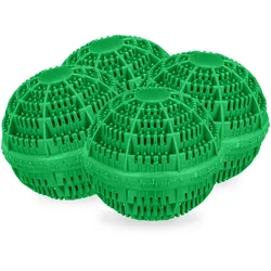 Relaxdays Waschball, 4er Set, Waschkugel für Waschmaschine, ökologisch, hautfreundlich, Waschen ohne Waschmittel, grün